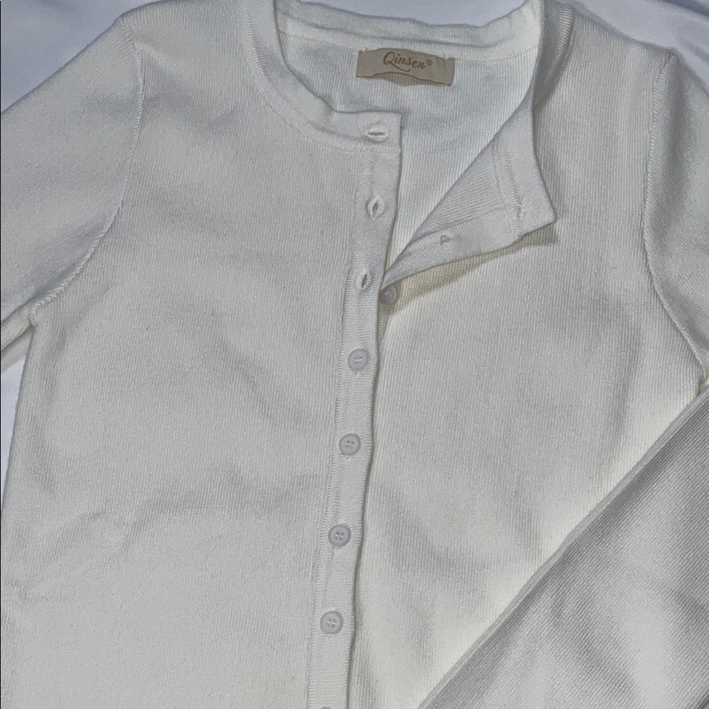 Cream Button-Up Cardigan - Picture 3 of 6
